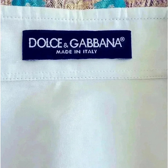 DOLCE & GABBANA Women’s White Floral Jacquard Cotton Long Sleeves  Blouse - Picture 8 of 11